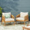 Chaise de patio avec coussins Fiora