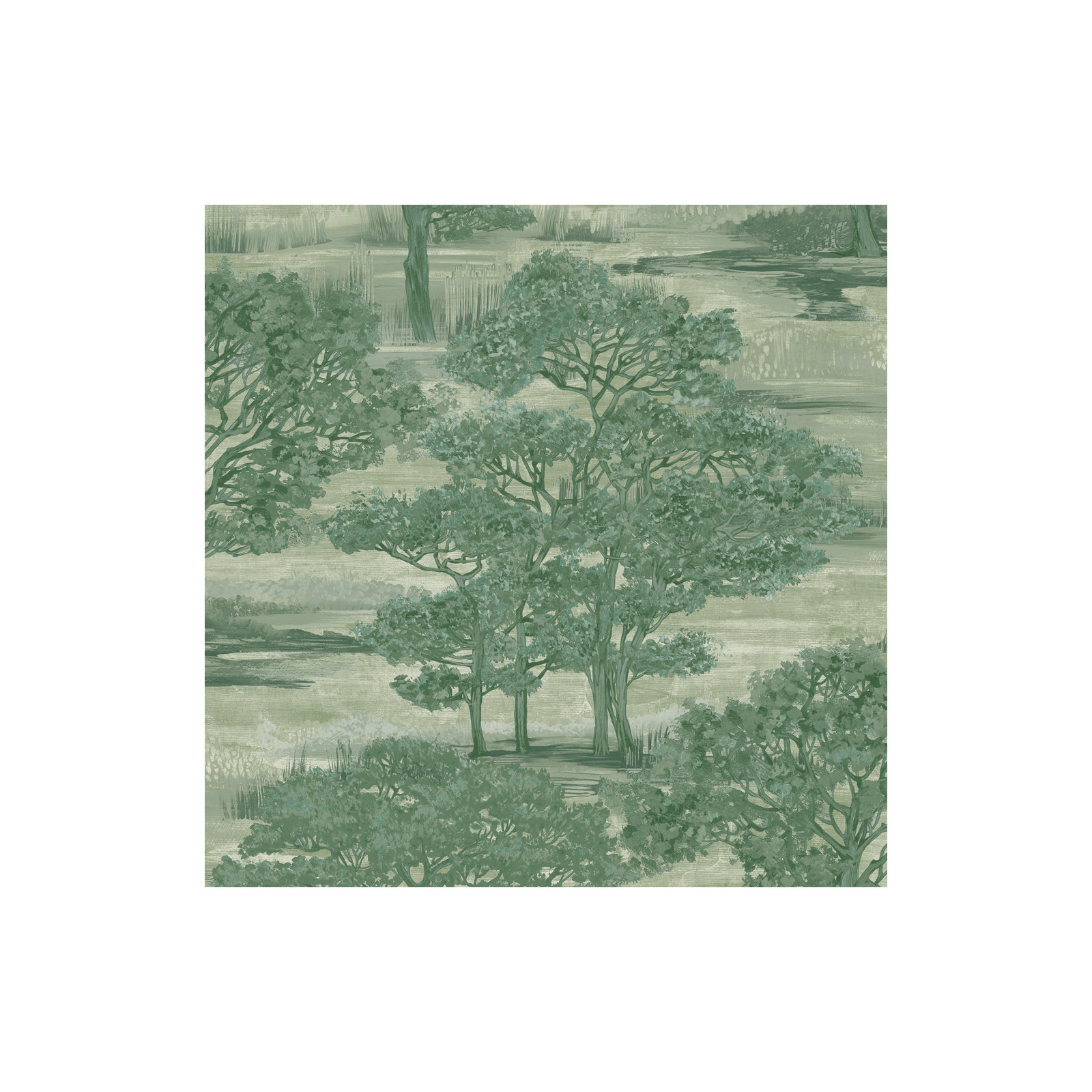 Forest Toile Peel and Stick Wallpaper, Green