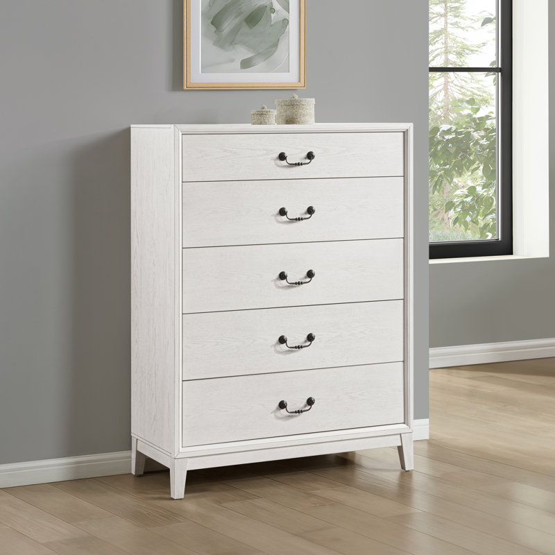 Bartlett 5 Drawer Chest, White