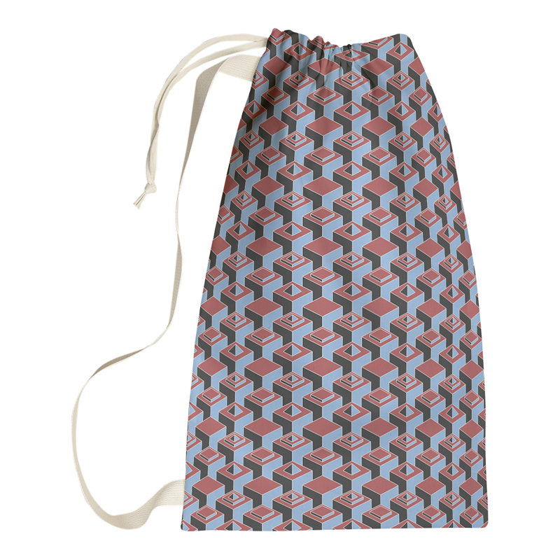 Sac à linge gratte-ciels, H 29 po x l 18 po x P 1,5 po, Rouge / bleu sarcelle