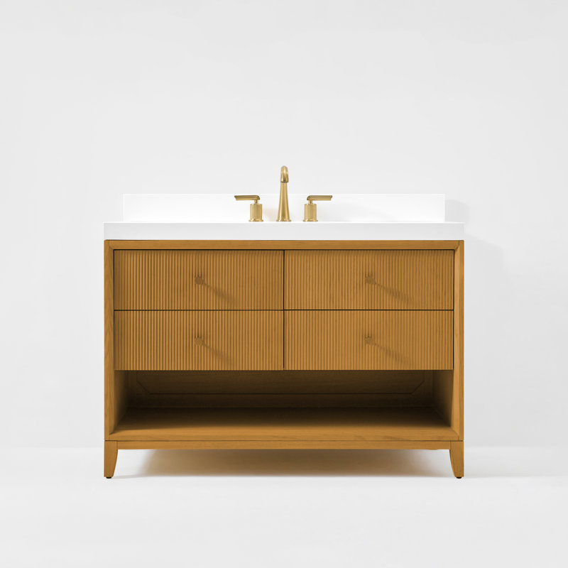 Momo 36" Freestanding Standard Single Bathroom Vanity with Top, Sienna, 48"