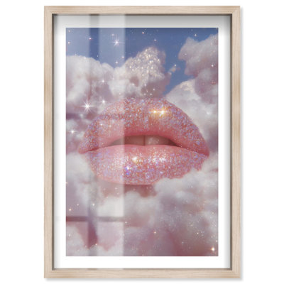 Taste of Starlight Shadowbox Print Glam Wall Decor by Notoriart, Blonde Frame, 31 x 46