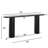 70" Oval Narrow Console Table with Black Solid White Oak Veneer-850251825