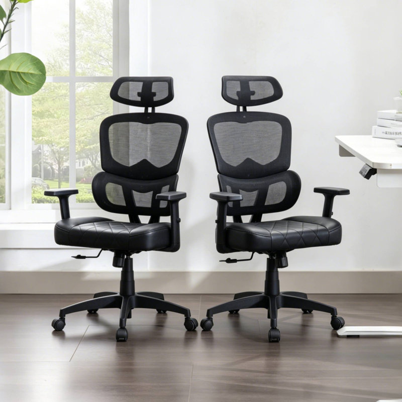 Ensemble de chaise de bureau ergonomique avec support lombaire 3D