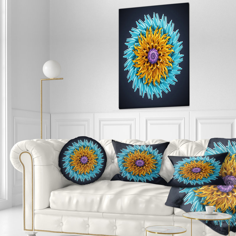Coussin lombaire en fleur abstraite 3d flowerswork