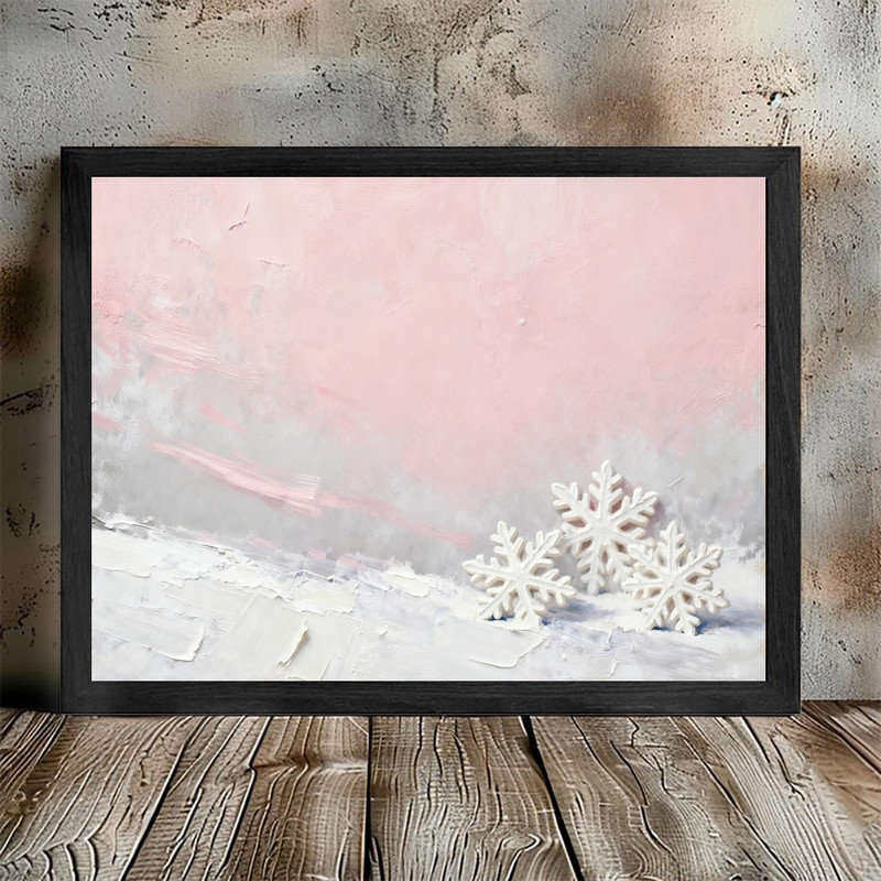 Cadre artistique encadré noir et rose, H 9 po x l 11 po