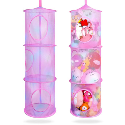 Basumee Stuffed Animals Net Or Hammock 2 Pcs Stuffed Animals Storage Toy Net Hammock For Stuffed Animals Organizer Mesh Hammock Kids Girls Room Decor