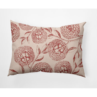 Antique Flowers Indoor/Outdoor Lumbar Throw Pillow