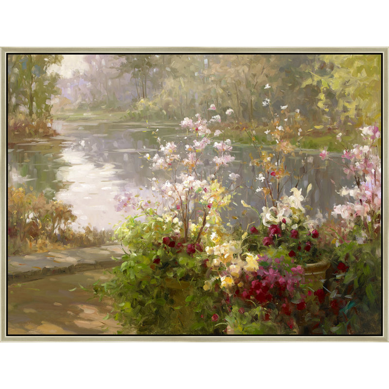 " Riverside Blossoms ", 32" H x 42" W, Brown