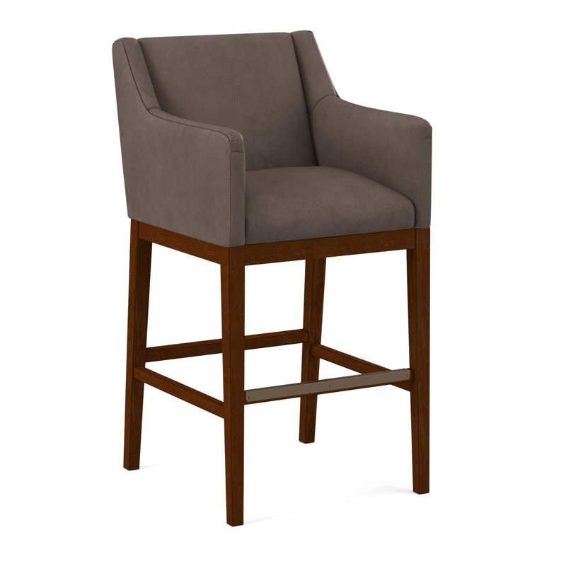 Upholstered Stool, Evolution Silver Fox, Weathered Gray