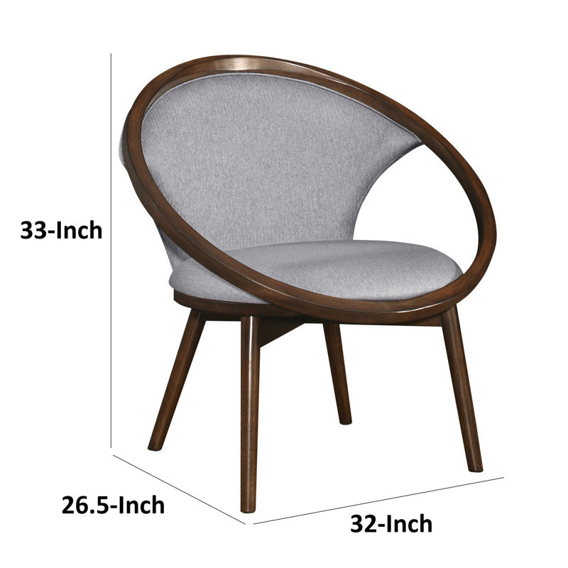 Fauteuil Papasan de 26,5 po de large Lara, Mélange de polyester gris