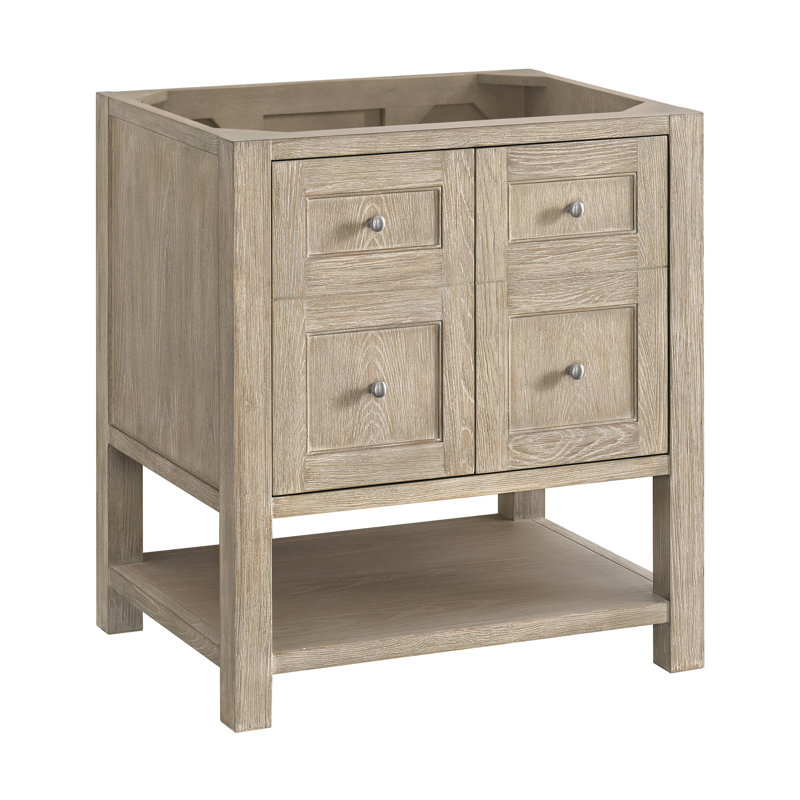Breckenridge 30' W Single Bathroom Vanity Base, Whitewashed Oak