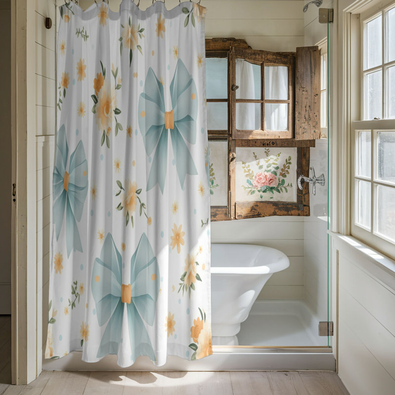 Rideau de douche Bow Bloom - Premium, H 74 po x l 71 po