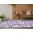 8' Runner Purple and Ivory Floral Washable Non Skid Indoor Outdoor Runner Rug