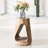 Patio Round Hollow Side Table, Wood-Like Texture