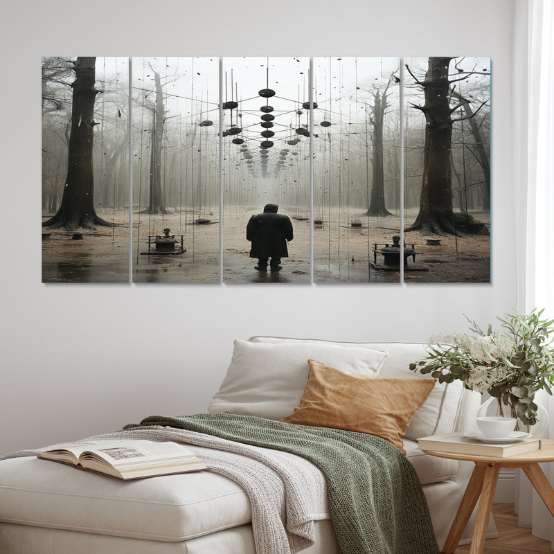 «Dark Forest Mystery», reproduction d'art sur toile - 5 panneaux égaux