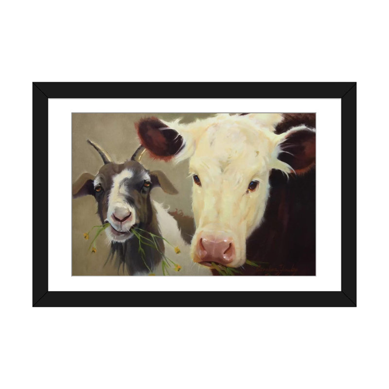 «Farm Pals I», impression sur toile, H 24 po x l 32 po x P 1 po, Papier d'art encadré noir