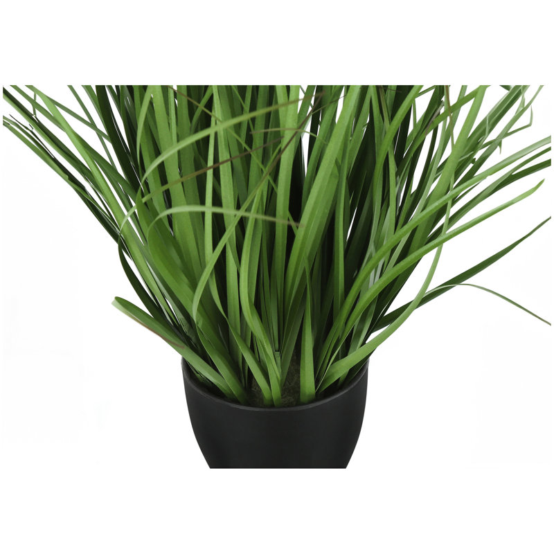 Plante artificielle, 23 po de hauteur, herbe, intérieur, faux, faux, table, verdure, pot, véritable touche, décoratif, herbe verte, pot noir