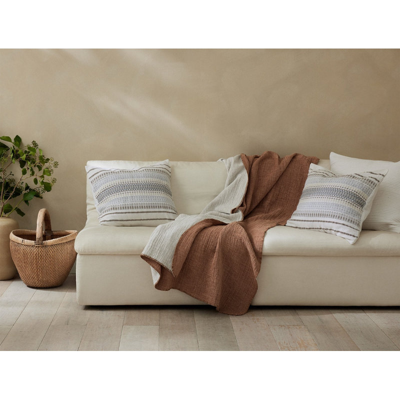 Couverture en coton Cozy, Simple, Terre de Sienne