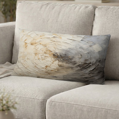 Coussin décoratif gris et beige