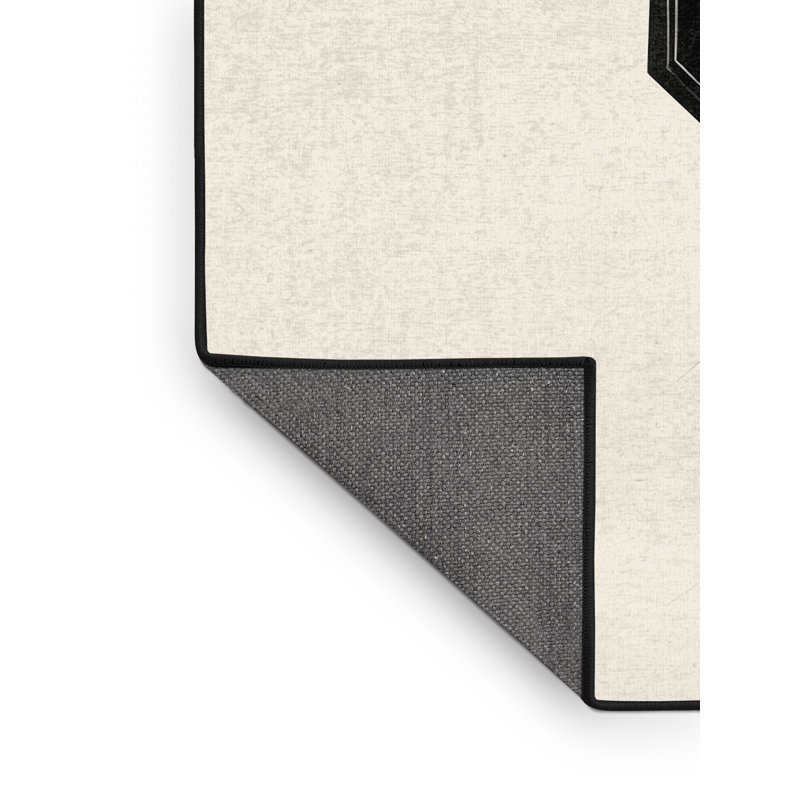 Tapis noir moelleux à motif de ruche Alio, 3 X 5