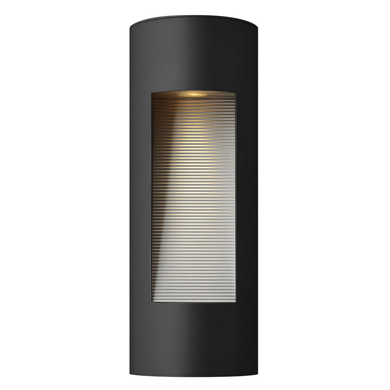 Luna 2-Light Outdoor Flush Mount, 16" H x 6" W x 3.5" D, LED, Satin Black
