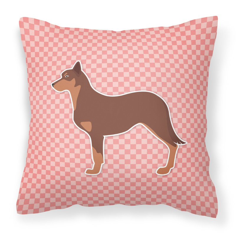 Coussin décoratif d’intérieur/d’extérieur australian kelpie, H 18 po x l 18 po x P 3 po, Rose