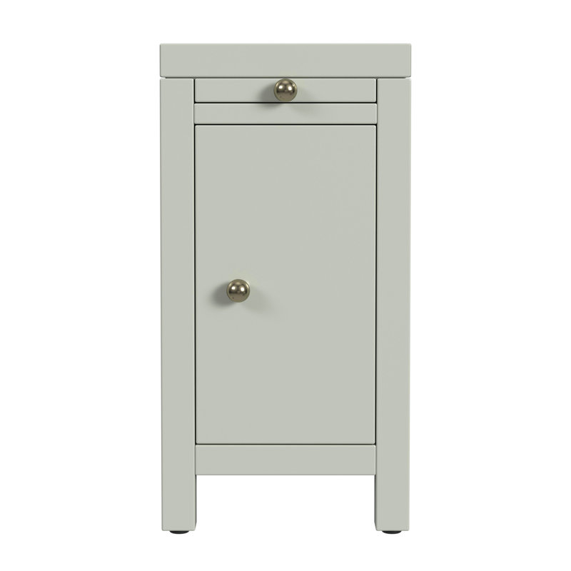 Table de bout avec rangement Celine, Vert sauge