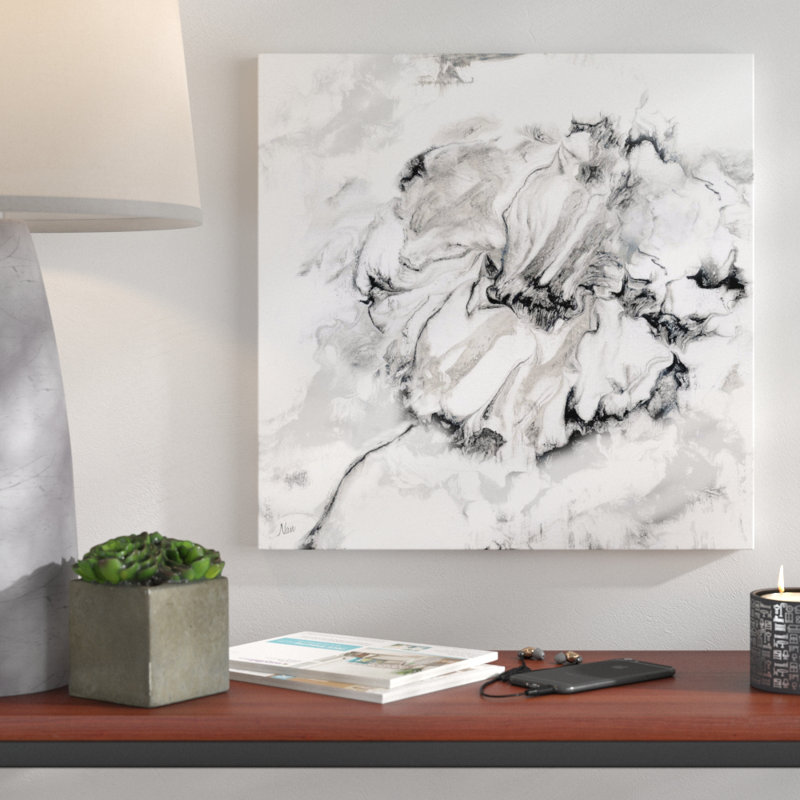 «Marble Flower I», reproduction de peinture acrylique, H 18 po x l 18 po x P 1 po, Toile tendue