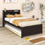 Lit plateforme simple en bois avec lit gigogne et rangement Farrux-1134140756
