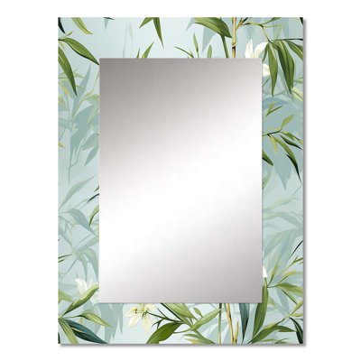 Anuthy Tropical Zen Bamboo - tropical  Decorative Wall Mirror, Tropical Mirror, Printed Metal Art