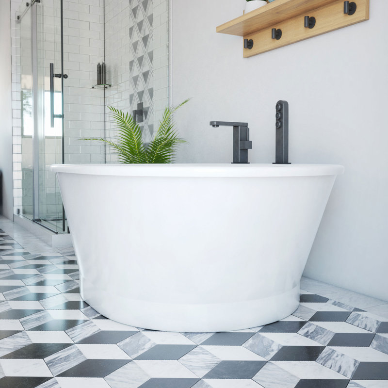 Baignoire de trempage en acrylique autoportante L 60 po x l 42 po