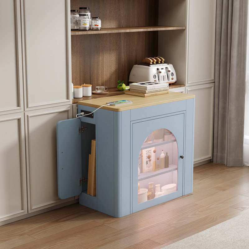 Table de salle à manger extensible avec 3 rallonges amovibles, table mobile pour îlot roulant avec prise de courant, armoire avec rangement