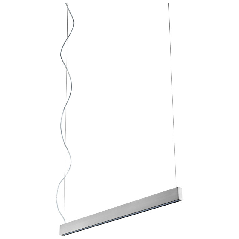 Luminaire suspendu linéaire à DEL Amarye, Nickel satiné, H 62,5 po x l 38 po x P 5,5 po