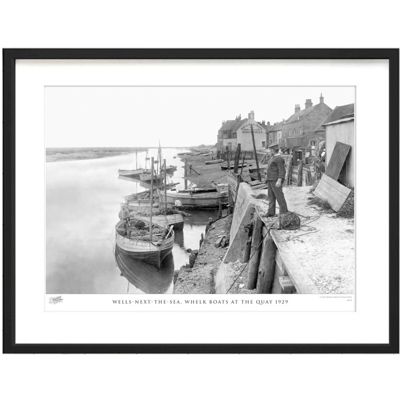 Wells-next-the-Sea, Whelk Boats At The Quay 1929 by Francis Frith - Single Picture Frame Print, 28cm H x 36cm W x 2.3cm D