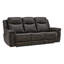 Canapé inclinable électrique Joniah en cuir véritable de 224 cm de large avec port USB, appuie-tête réglable-124000585