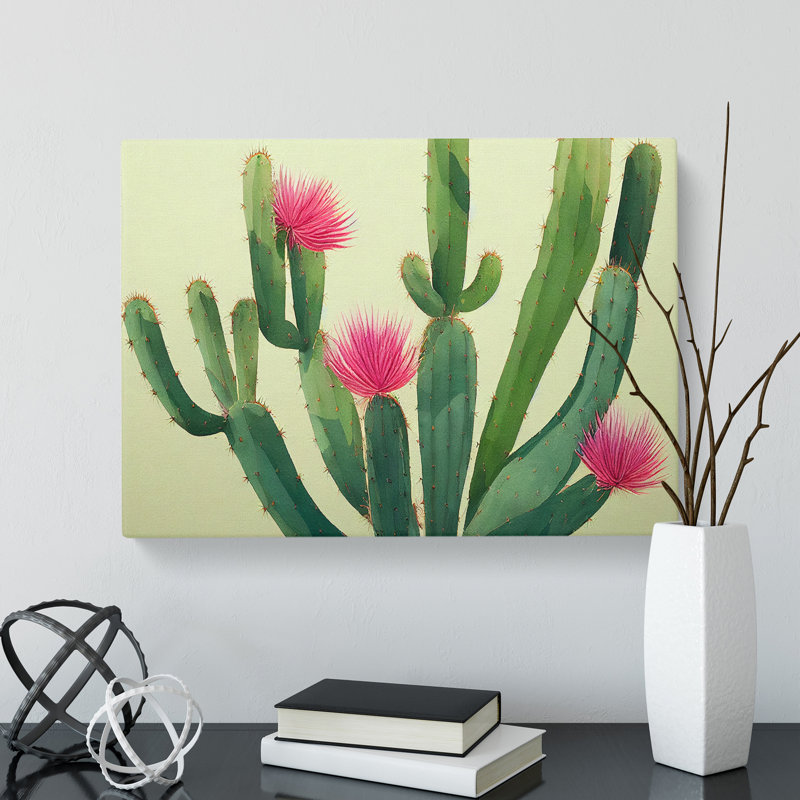 Stimulating Cactus - Wrapped Canvas Print, 50cm H x 76cm W x 3cm D