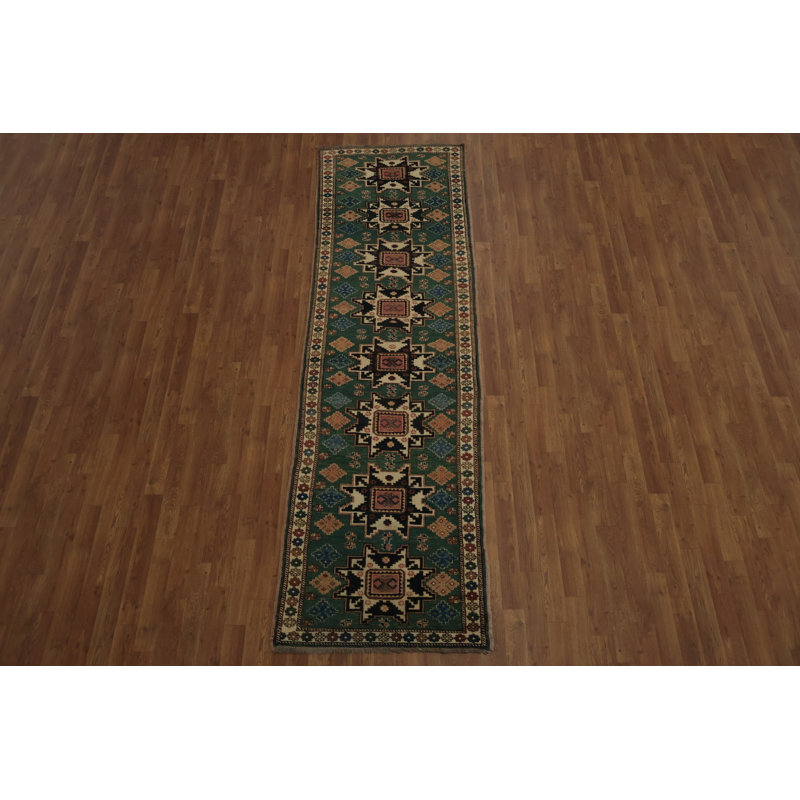 Tapis de couloir géométrique Timeless Super Kazak 3 x 10 couleurs riches et chaudes