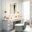 Miroir de salle de bain à DEL 36 "x 28" avec façade et rétroéclairage, 5 minutes, écran plat de 5 mm, intensité variable en continu 3 couleurs, Cri90 +, mémoire de forme Hd 36 "x 28", réglable, mélangé-130830428