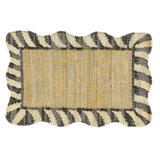Jute Scalloped Black And White 5' X 8' Rug