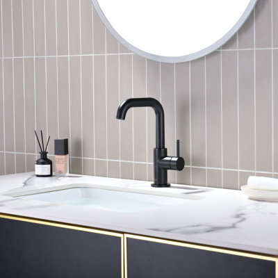 Macon Single Handle High-Arc Bathroom Vanity Sink Faucet