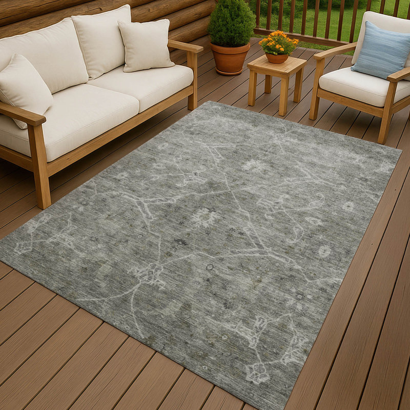 Machine Washable Indoor/Outdoor Masuda ACN2298 Global Rug, Rectangle 3' x 5'