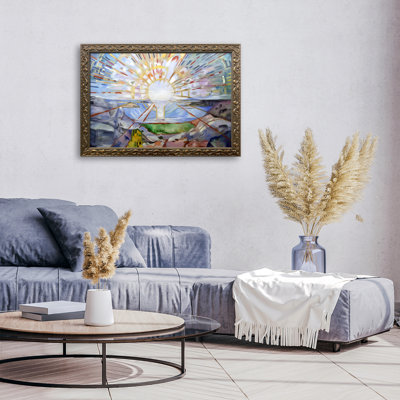 « the sun » par edvard munch it, peinture sur toile encadrée