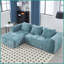 Canapé modulaire en L modulaire en chenille moderne - 98,42 po avec méridienne, poches latérales et amp; Pas d'assemblage pour le salon-2135395947