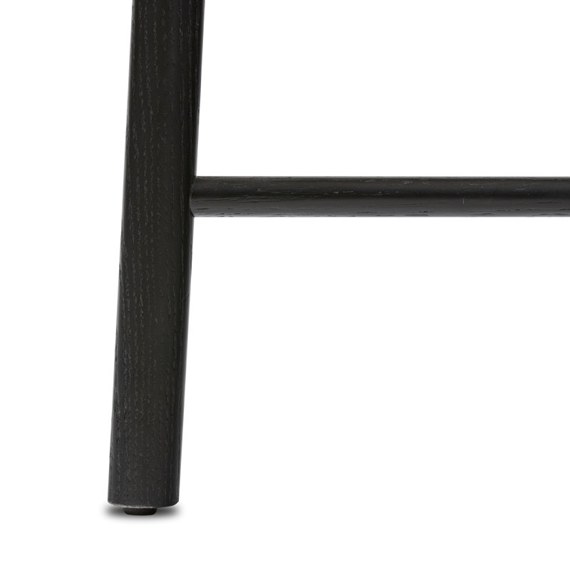 Hamm Woven Solid Wood Counter Stool, Black/Natural