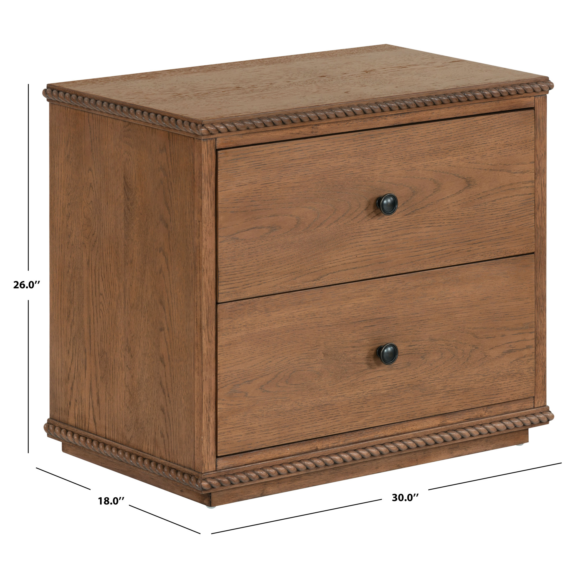Octavian Rope Detail Nightstand, Walnut