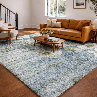 Tapis floral à poils longs de qualité supérieure lavable à la machine ADS712