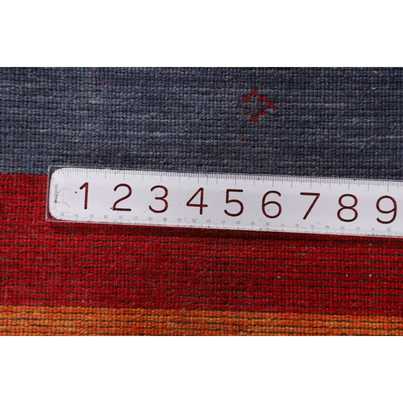 Tapis oriental rayé rouge Gabbeh 8