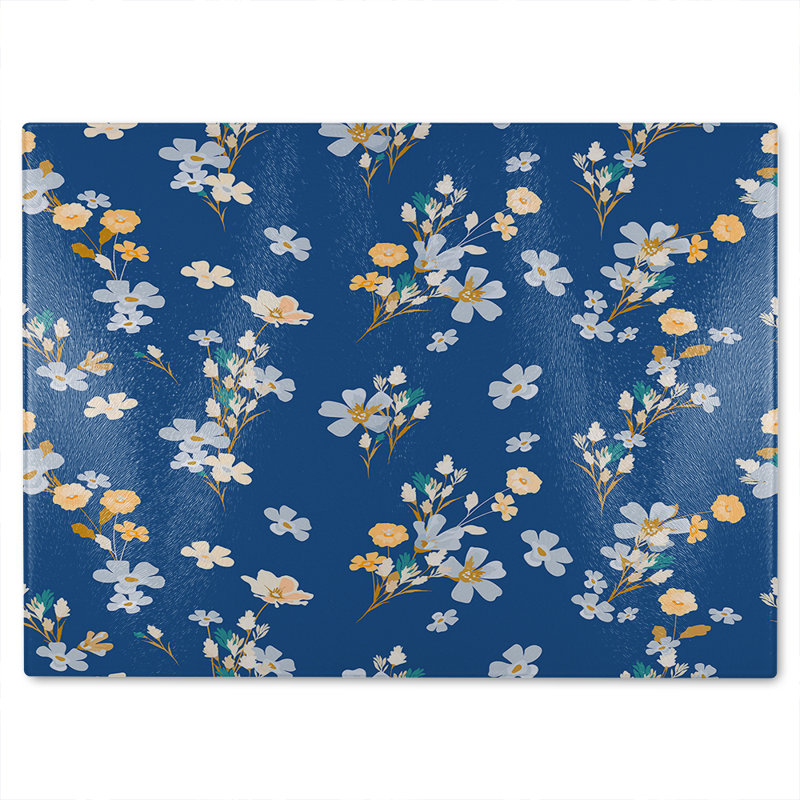 Bunches Glass Chopping Board, 40cm L x 28cm W