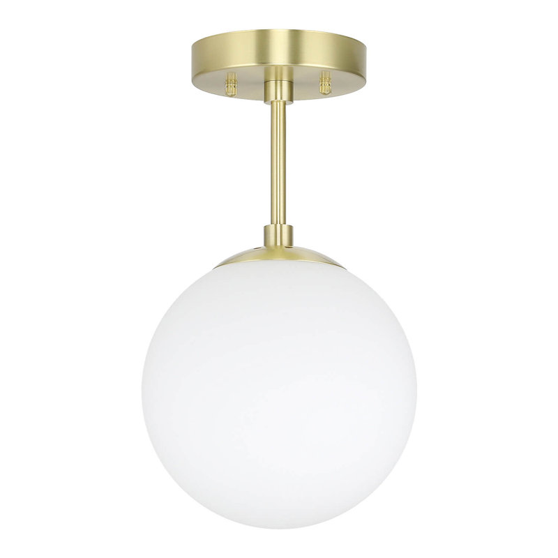 Plafonnier semi-encastré 1 lumière Andren, Laiton satiné